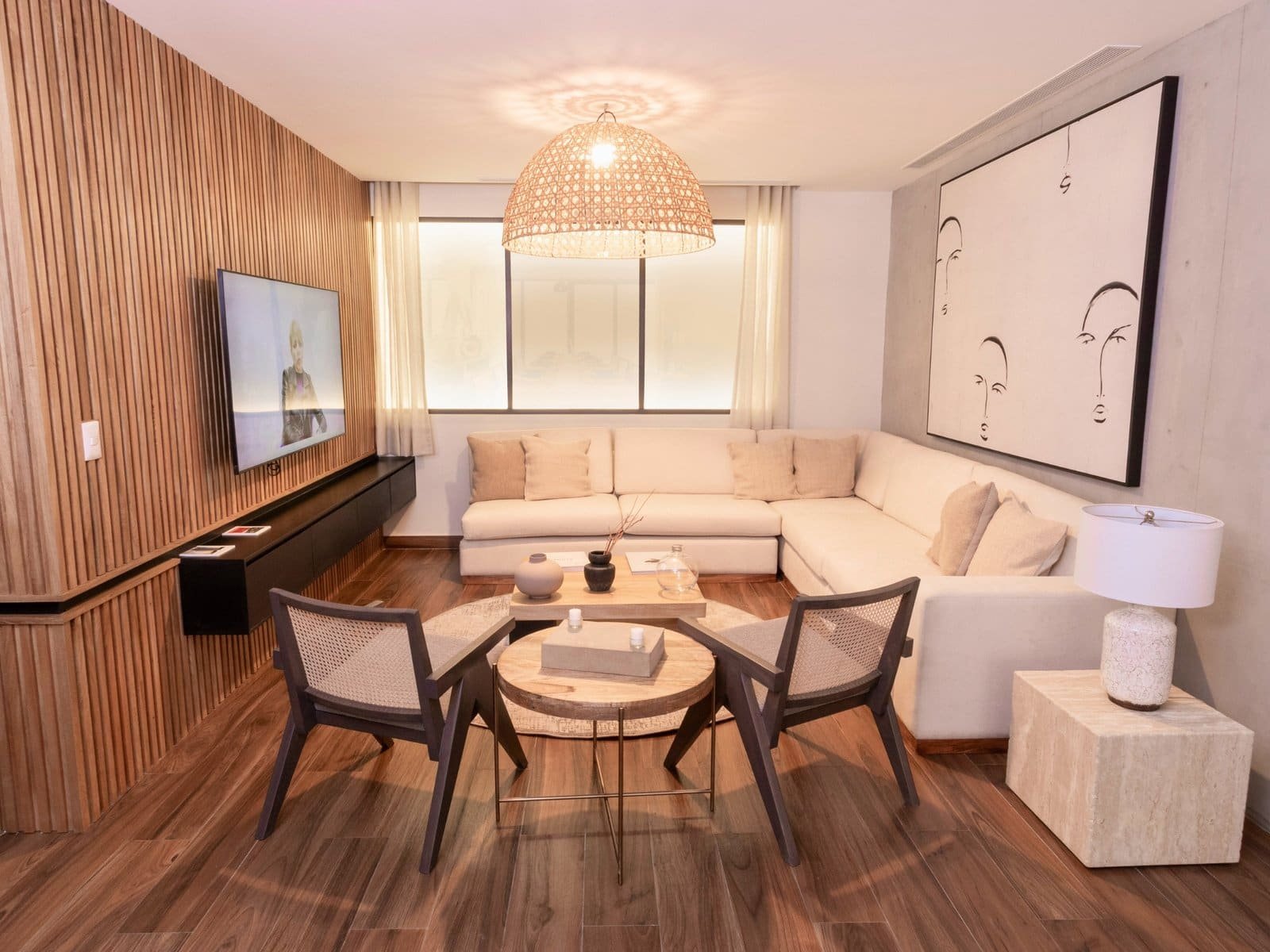 espacio de sala en departamentos en venta en cumbres del lago Juriquilla.
