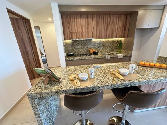 cocina integral de sala de departamento en venta en juriquilla cerca de antea