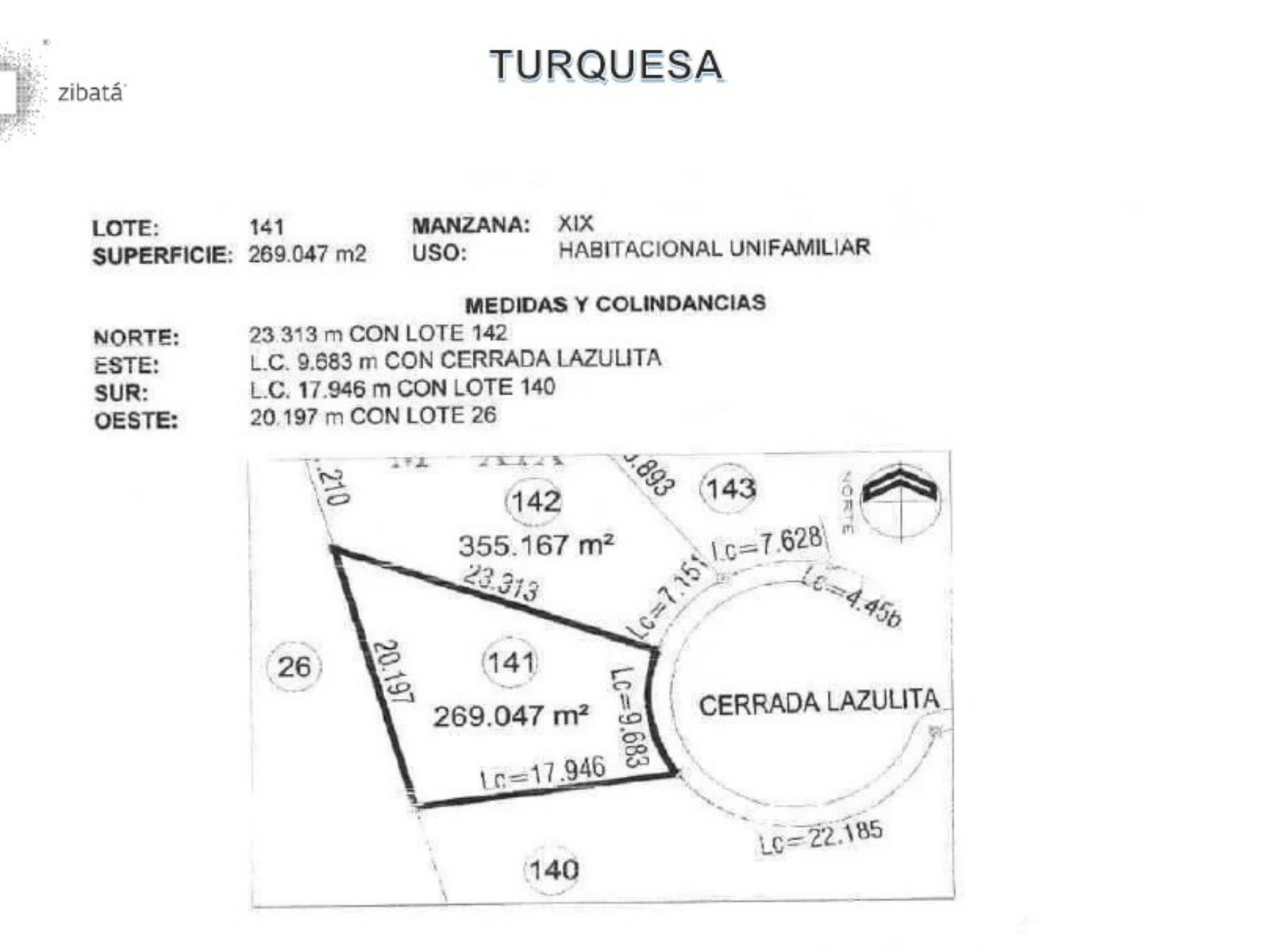 Plano de Terreno en venta en Zibatá, Querétaro Condominio Turquesa