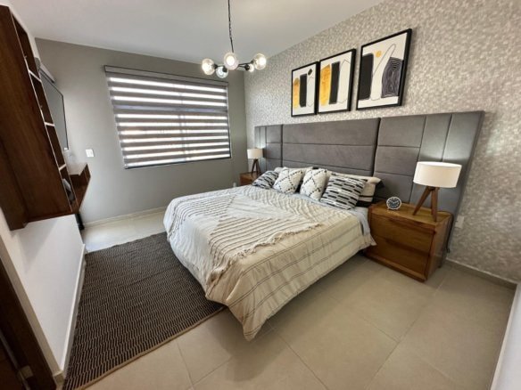 recamara principal de casa en zibata con roofgarden