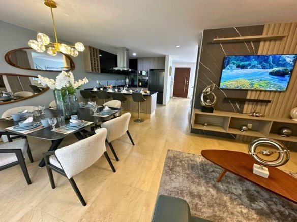 comedor y sala de tv de casas en Zibatá Querétaro en Los Robles