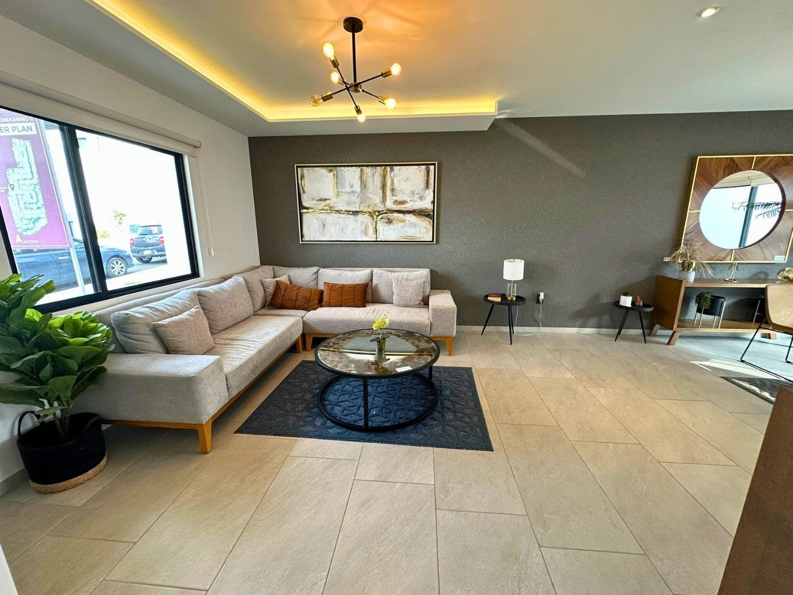 sala de casas nuevas en Zibatá Querétaro en Entrecielos.