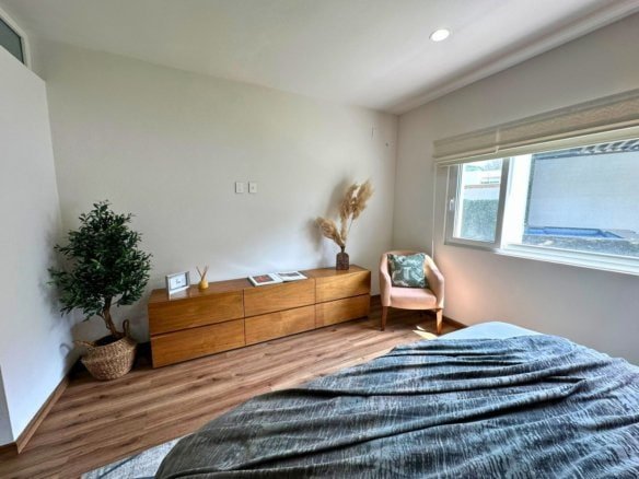 recamara principal de departamentos en cumbres del lago, Querétaro.