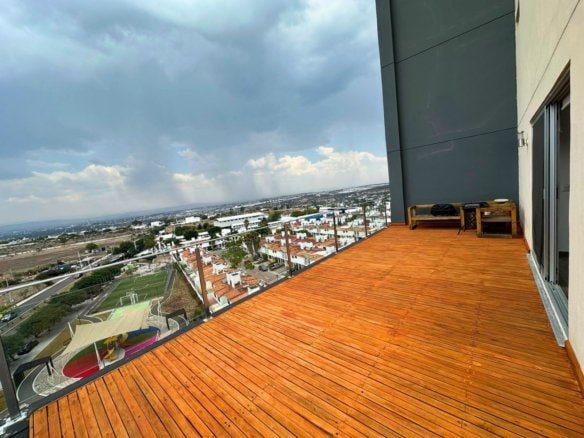 terraza vista 2 de departamento en Biosfera Towers Juriquilla, Querétaro.
